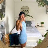 Ember Backless Halter Knit Dress